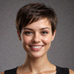 用户头像，短发女性球迷微笑正面照